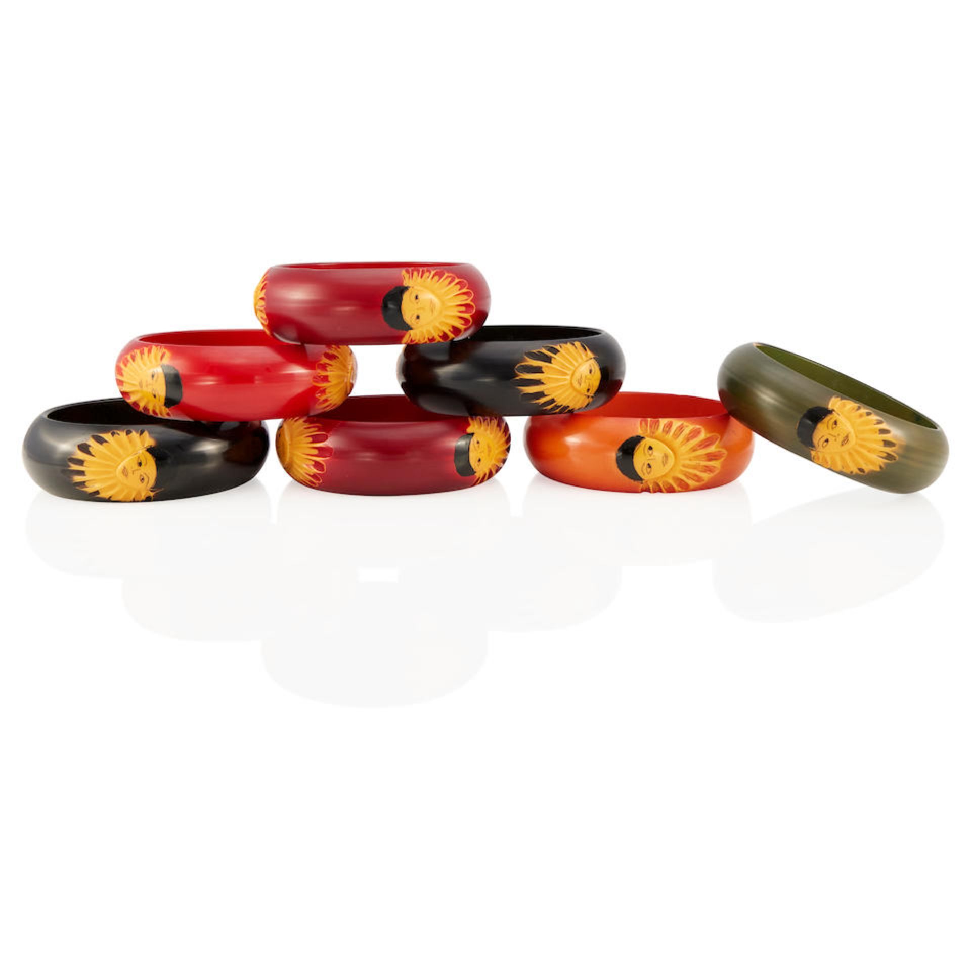 A GROUP OF BAKELITE BANGLES - Bild 5 aus 6