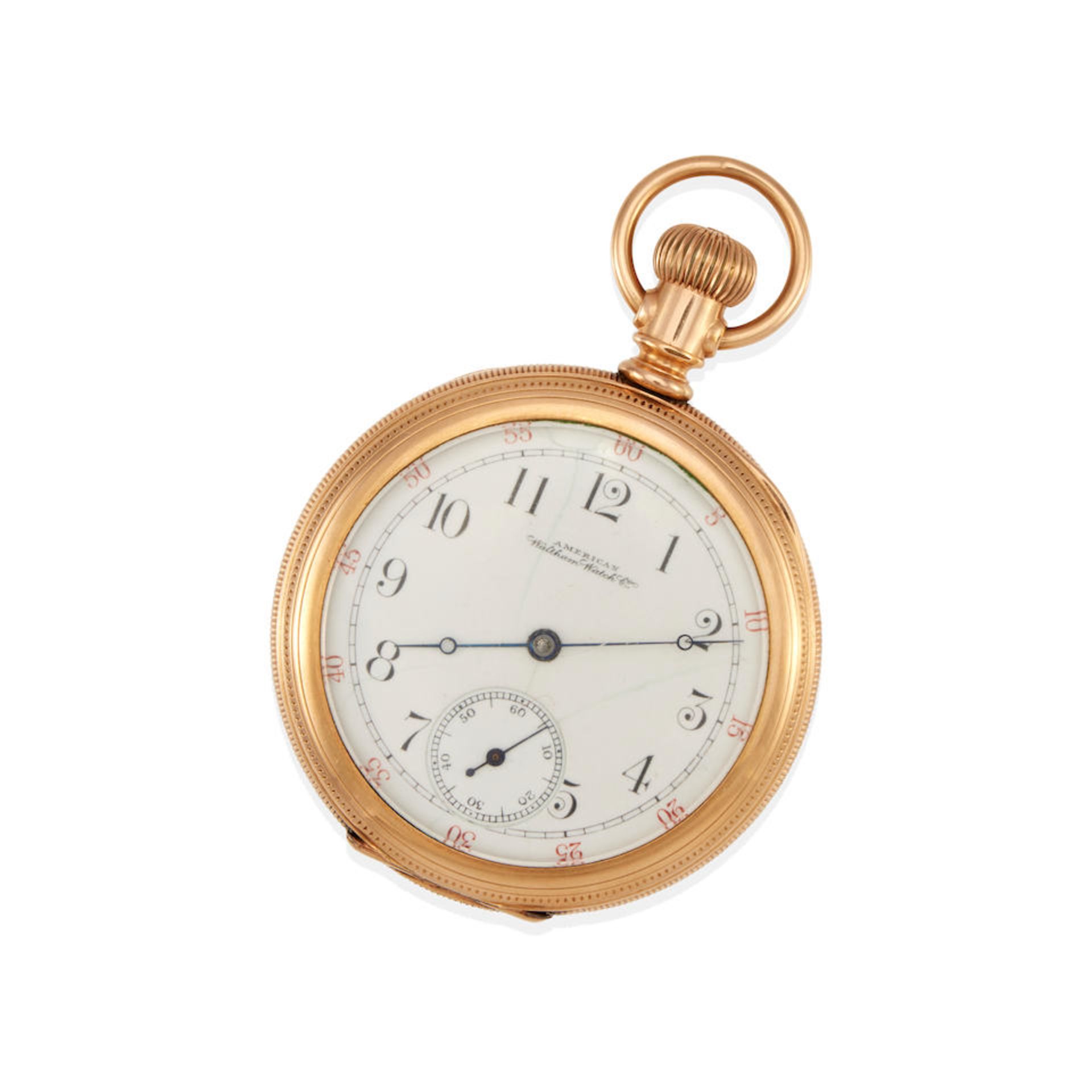 AMERICAN WALTHAM WATCH COMPANY: A GOLD HALF HUNTER POCKET WATCH