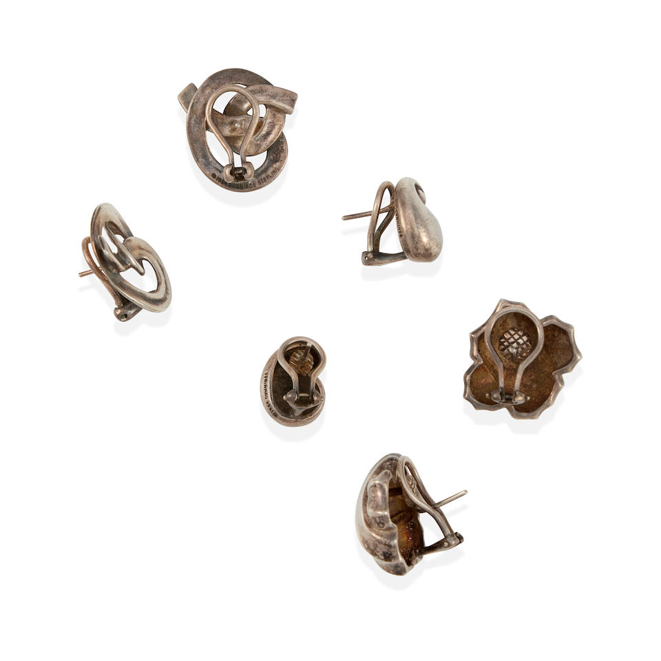 ANGELA CUMMINGS: THREE PAIRS OF SILVER EARRINGS - Image 2 of 2