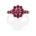 A 14K GOLD AND RUBY RING