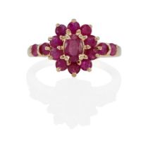 A 14K GOLD AND RUBY RING