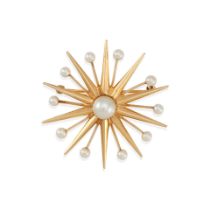 LAMBERT BROTHERS: A 14K GOLD AND CULTURED PEARL BROOCH