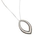 A 14K WHITE GOLD, DIAMOND AND COLORED DIAMOND NECKLACE