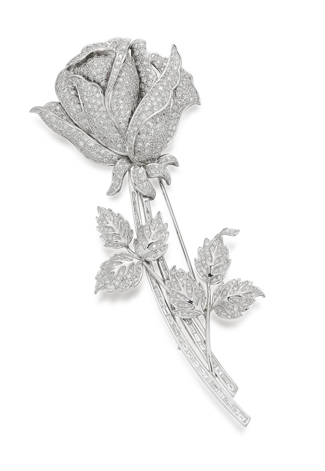 DIAMOND 'ROSE' BROOCH