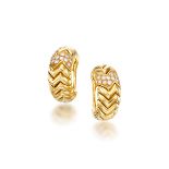 BVLGARI: PAIR OF DIAMOND 'SPIGA' EARCLIPS