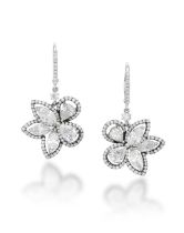 PAIR OF DIAMOND 'FLORET' PENDENT EARRINGS