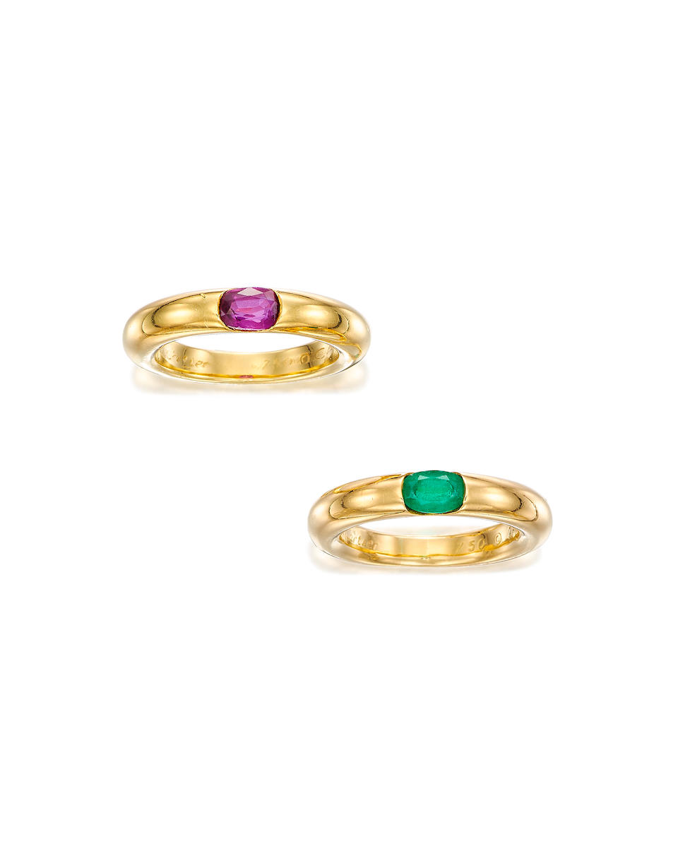 CARTIER: TWO GEM-SET RINGS (2)