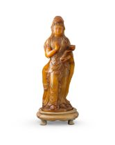 SOAPSTONE 'GUANYIN' FIGURINE