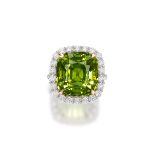 PERIDOT AND DIAMOND RING