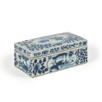 Boîte compartimentée à décor bleu blancChine, XXeme siècle