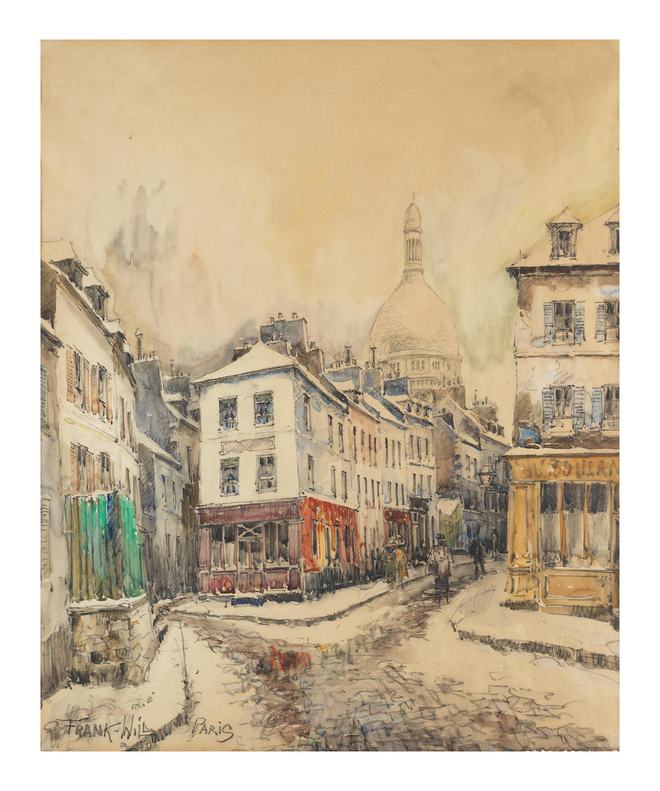 Frank William Boggs, dit Frank-Will (France, 1900-1950). Montmartre, ruelles animées au pie...