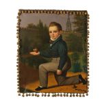 Jean-Baptiste-Louis Germain (Reims 1782-1842) Portrait d'un jeune garçon avec une toupie