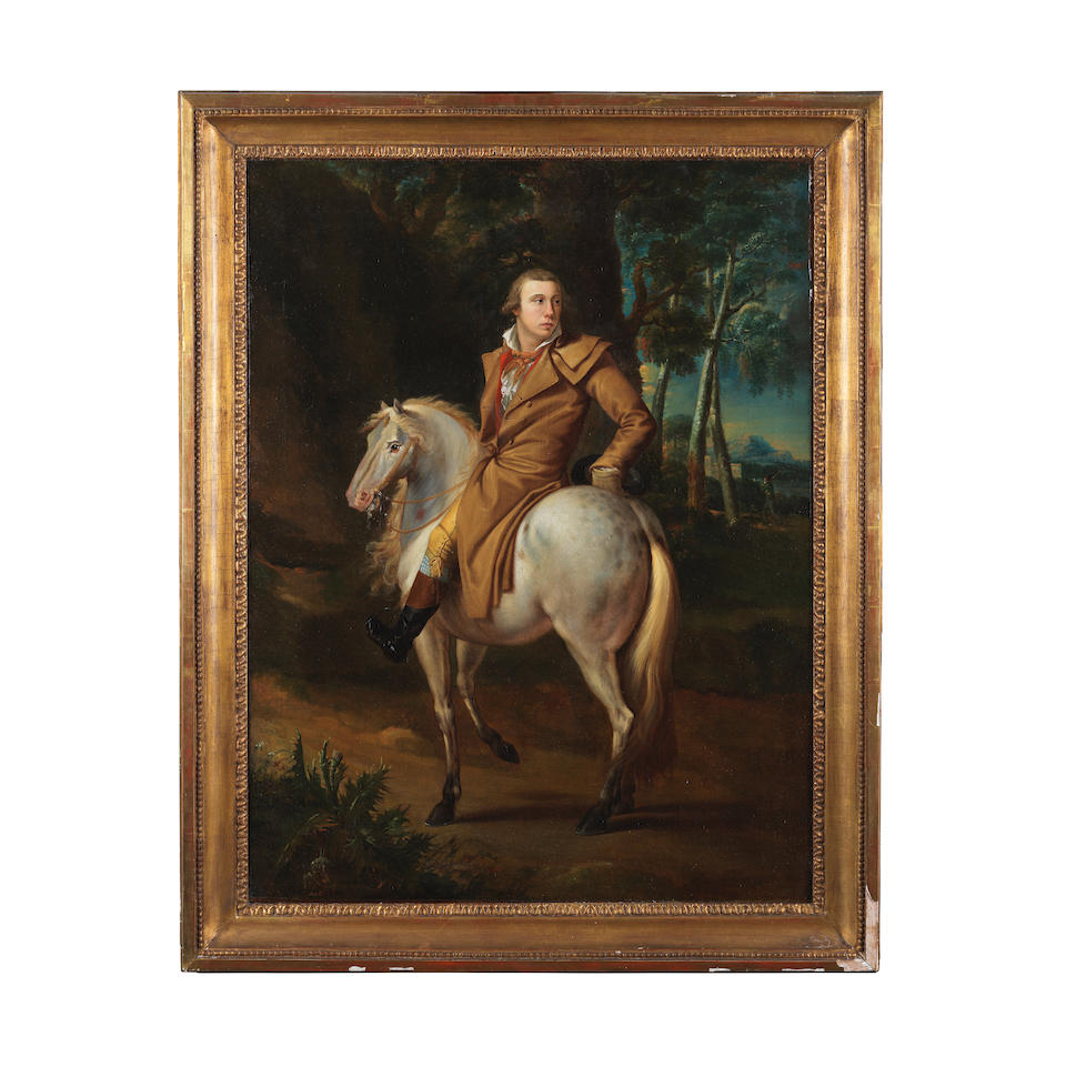 Joseph Ducq (Ledegem 1762-1829 Bruges) Portrait d'un cavalier dans un paysage boisé - Image 3 of 3