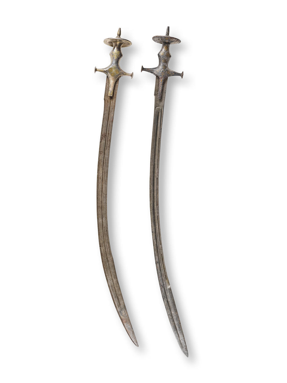 Deux épées tulwars en acier Inde. XIXe siècle(2) - Image 2 of 2
