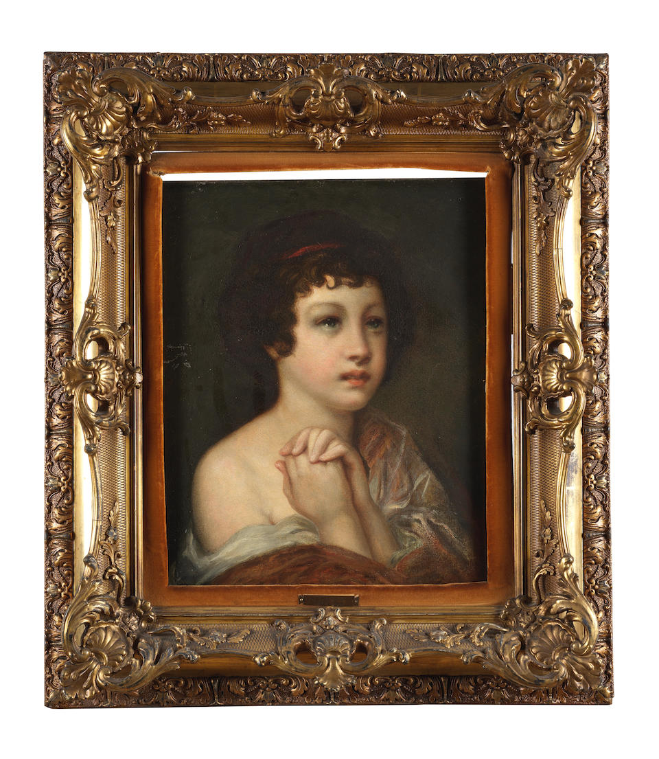 Suiveur de Jean-Baptiste Greuze. Portrait d'enfant - Image 3 of 3