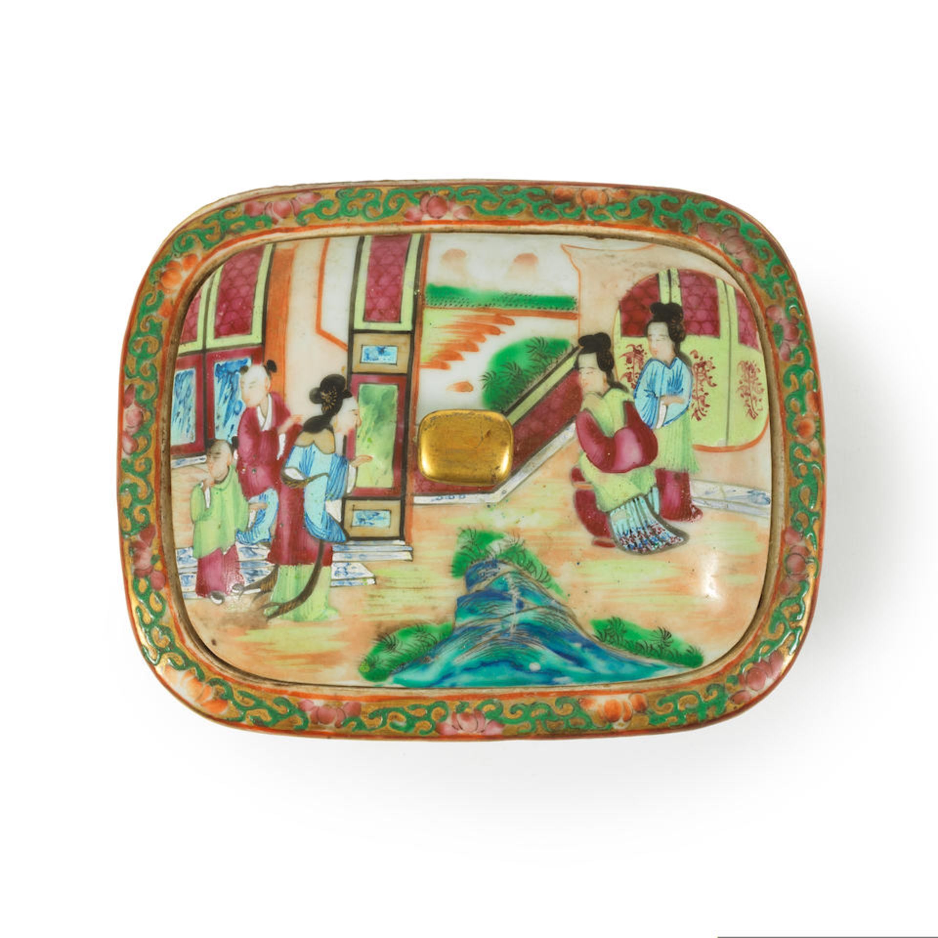 Brûle-parfum en porcelaine à décor de personnages Chine, Canton. XXe siècle - Bild 2 aus 3