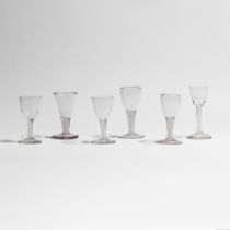 Ensemble de six verres à pied. Ca. 1765