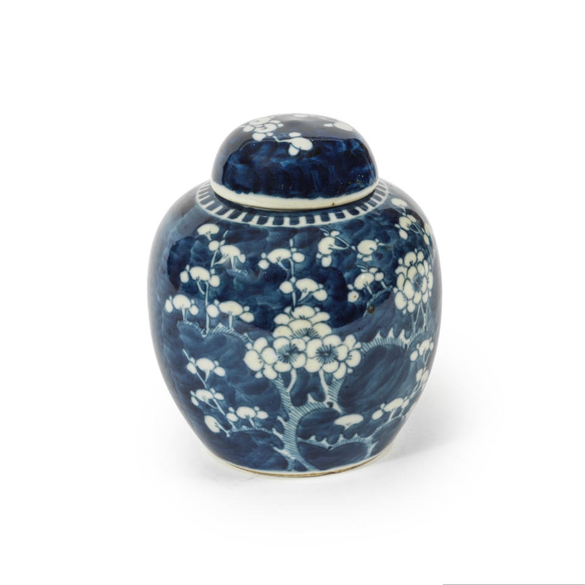 Vase couvert à décor bleu blanc. Chine, XXeme siècle - Bild 2 aus 2