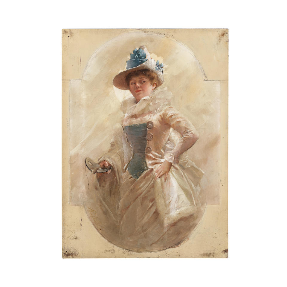 Antoine Calbet (Engayrac 1860-1942 Paris) Portrait de femme en tenue costumée