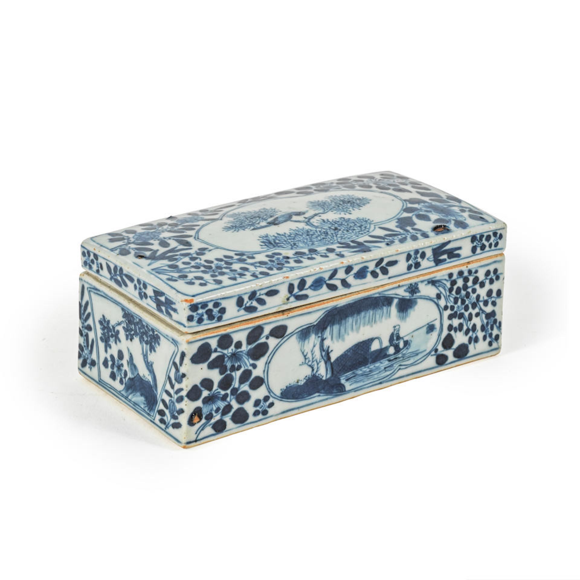 Boîte compartimentée à décor bleu blancChine, XXeme siècle - Bild 3 aus 3