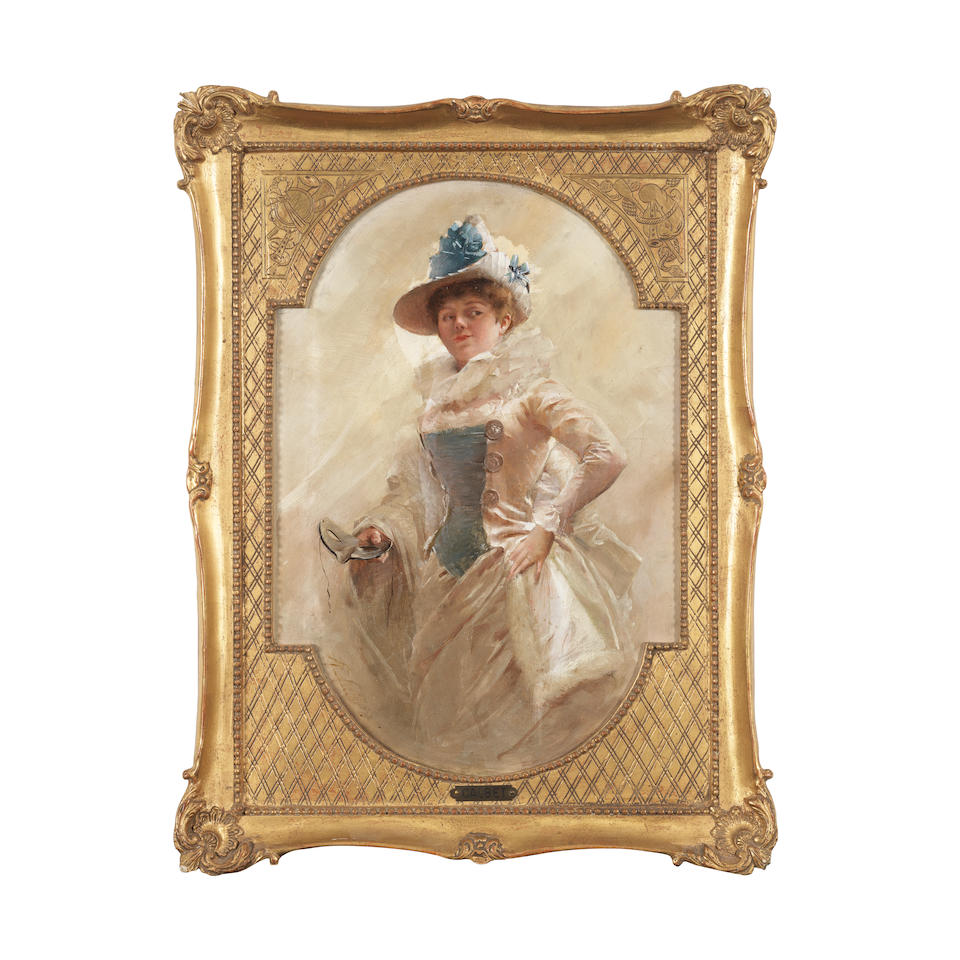Antoine Calbet (Engayrac 1860-1942 Paris) Portrait de femme en tenue costumée - Image 2 of 3