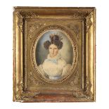 P. C. Fontenay. France, XIXe siècle Portrait de dame à la couronne