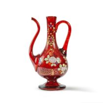 Aiguière en verre rouge pour le marché Ottoman Bohème, XIXe siècle