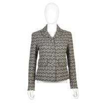 Karl Lagerfeld for Chanel: a Black and White Geometric Patterned Blazer Jacket Métiers d'Ar...