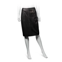 Hermès: a Black Lambskin Skirt