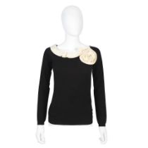 Valentino: a Black and Cream Cashmere Top