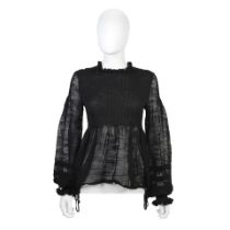 Karl Lagerfeld for Chanel: a Black Smocked Knitted Top Winter 2016