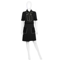 Gucci: a Black Simulated Pearl Trimmed Dress