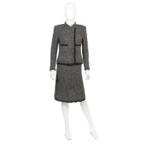 Karl Lagerfeld for Chanel: a Black and White Tweed Jacket and Skirt Ritz Métier d'Art Colle...