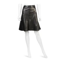 Karl Lagerfeld for Chanel: a Black Leather A-Line Skirt Autumn 2001