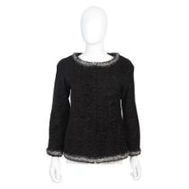 Karl Lagerfeld for Chanel: a Black Velvet Silk Tweed Jacket Supermarket Collection, Autumn 2014