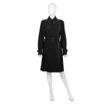 Hermès: a Black Wool Blend Trench Coat