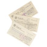 Queen: Three Cheques Signed By Various Members Of The Band, late 70s/early 80s, 3