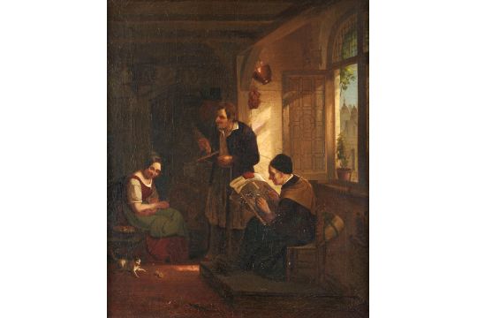 Continental School (19th century) The Lacemakers framed 57.5 x 50.0 x 6.0 cm (22 5/8 x 19 11/16 ...