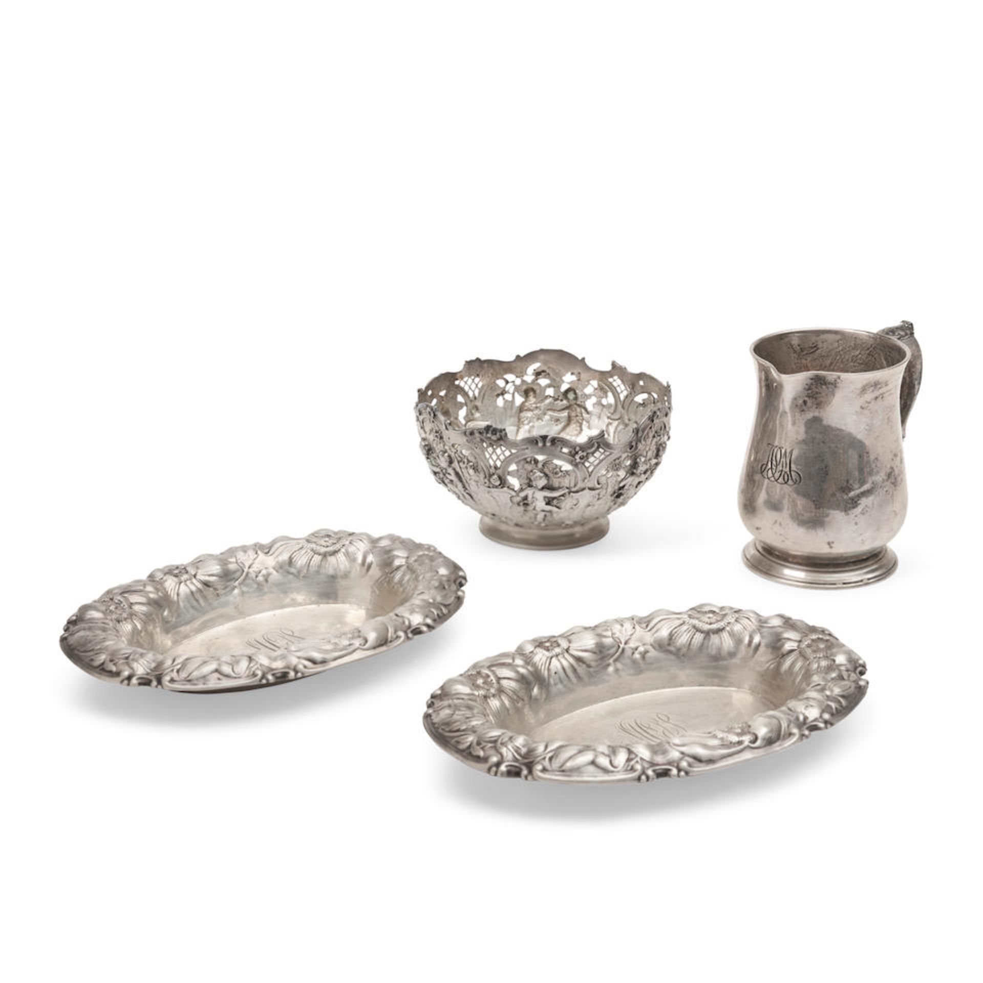 FIVE PIECES OF SILVER TABLEWARE