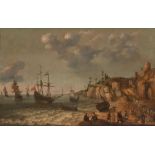 ADAM WILLAERTS (Dutch, 1577-1664) Coastal Scene with Dutch Shipping on the Roadstead, c. 1630 (f...