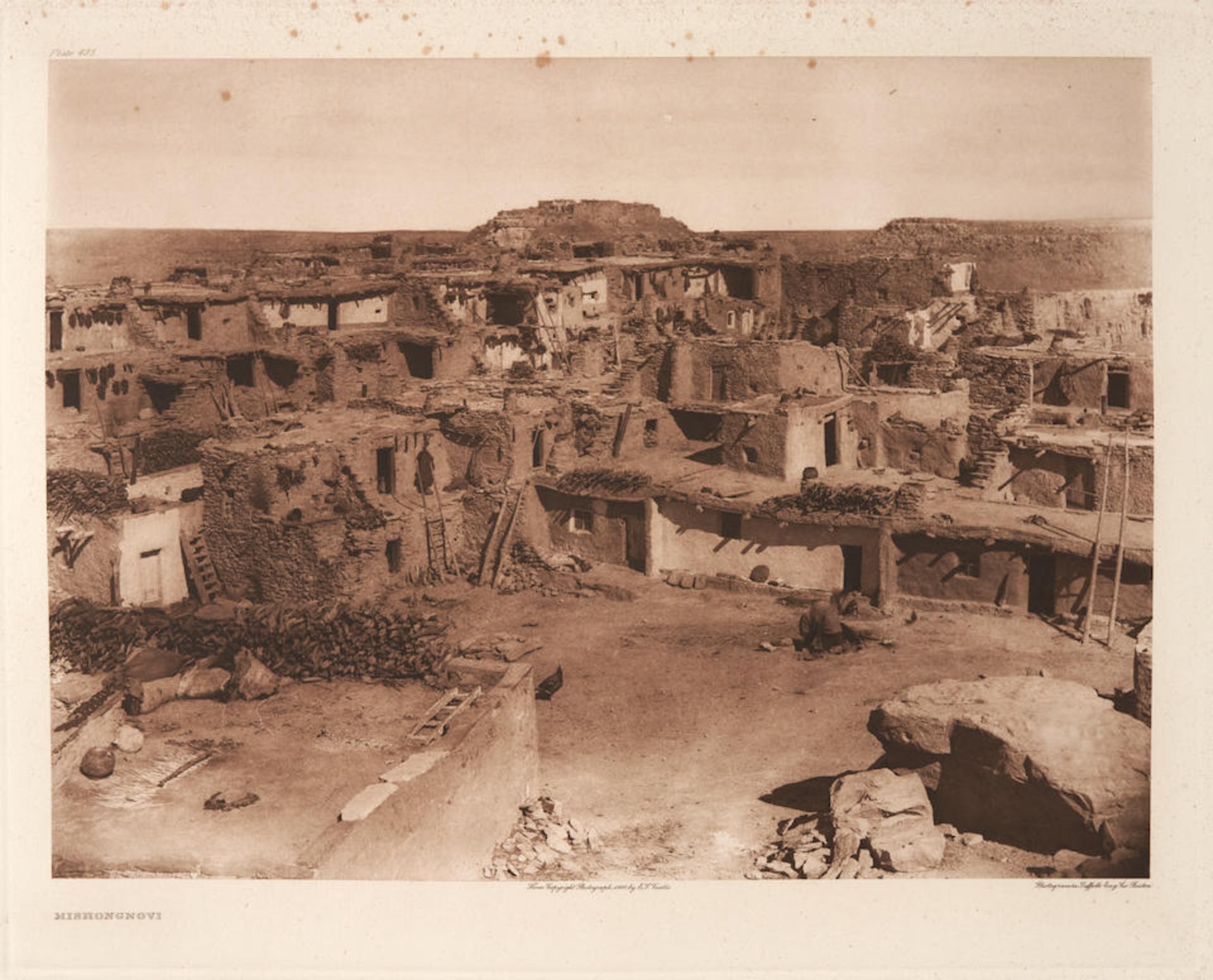 Edward S. Curtis (1868-1952) On the Housetop and Mishongnovi 11 1/2 x 15 1/2 in. Sheet 18 x 22 1... - Bild 2 aus 4