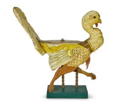 An English carved and painted carousel ride figure of a turkey Attributed to Orton & Spooner, ci...