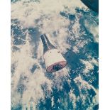 GEMINI VI-A: VIEW OF THE GEMINI VII SPACECRAFT DURING FIRST CREWED SPACE RENDEZVOUS