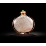 A FLATTENED HAIR CRYSTAL SNUFF BOTTLE 18th/19th century