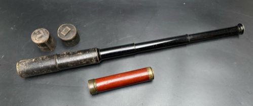 Two antique 3 pull telescopes [one needs attention]