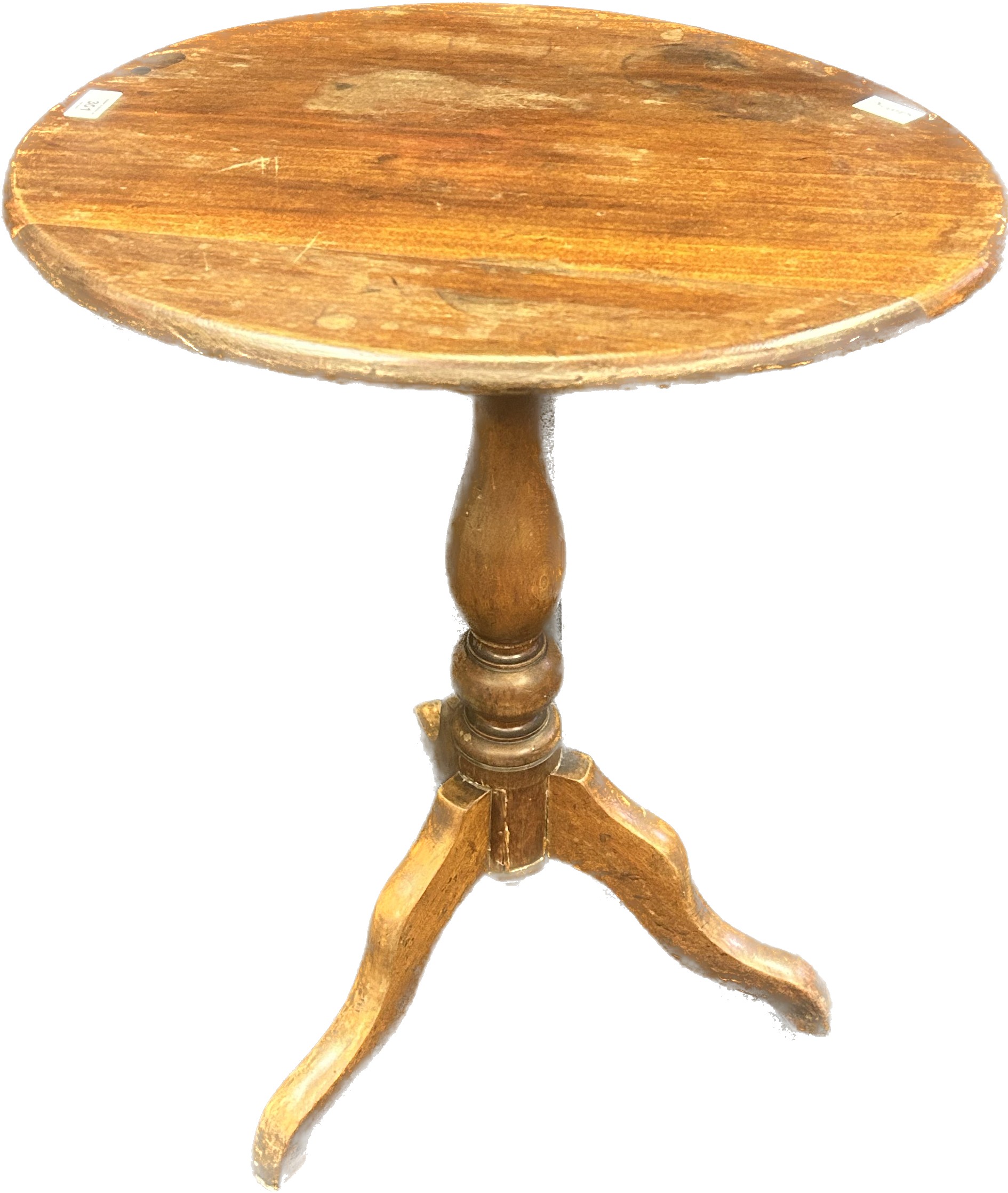 Antique side table, raised on tripod base [71x58x49cm] - Image 2 of 2