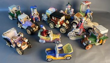 A large collection of Italian ceramic car models & figures