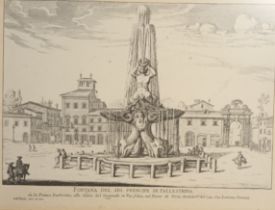 Giovanni Battista Engraving ''Fontana Del Sig. Prencipe Di Pallestrina. [Frame 35x43cm]