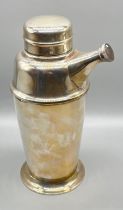 Vintage Walker and Hall Silver plated cocktail shaker with spout. [20.5cm high]