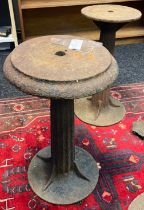 Three antique cast iron stool/ pedestal's [55x33cm]